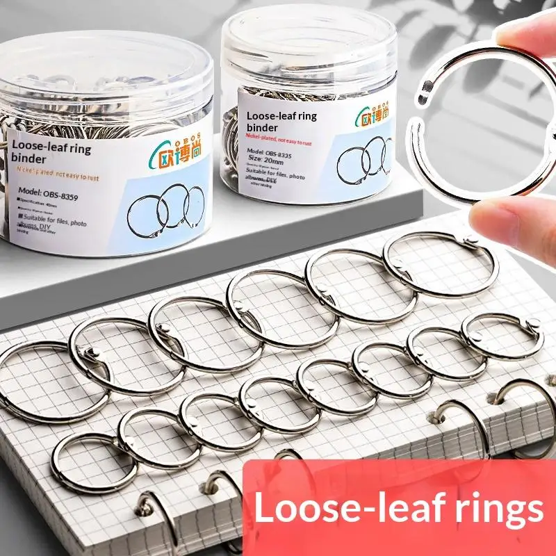 50 Buah Cincin Besi 20/30/40MM untuk Loose Leaf, Cincin Pengikat, Cincin Spiral, Cincin Besi, Cincin Buku, Cincin Binder Loose Leaf