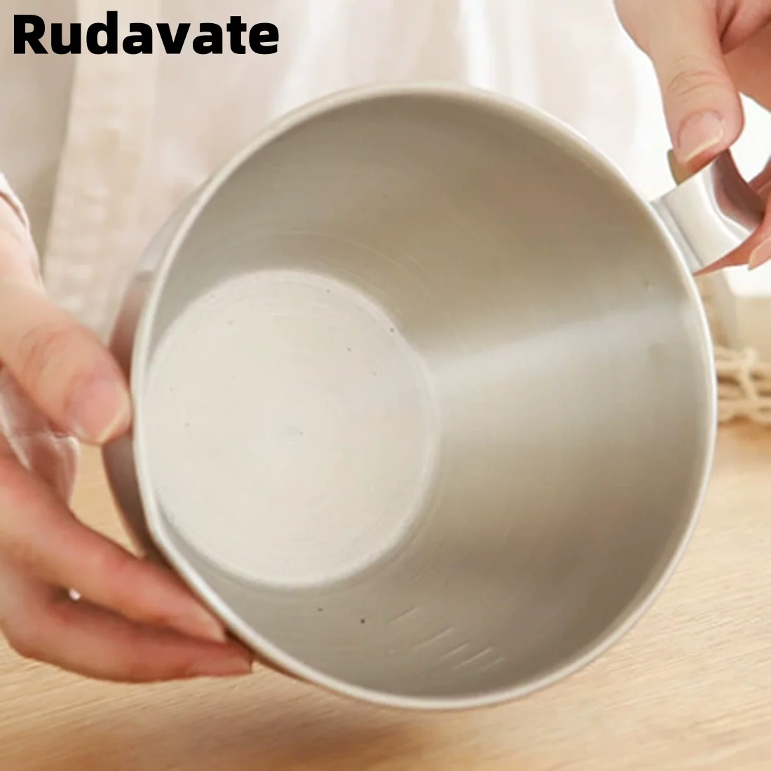 Rudavate 304 stainless steel mixing bowl and chopsticks Mini salad bowl with graduated V mouth food grade home kitchen baking