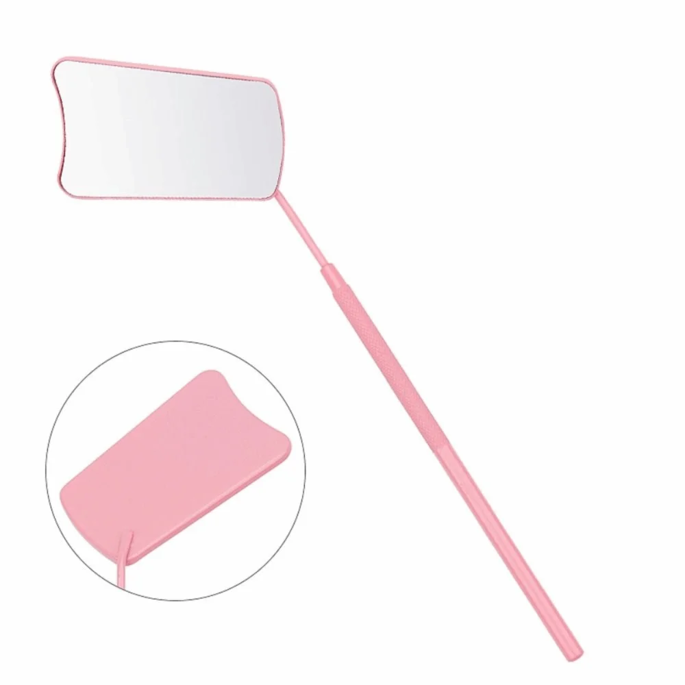 Stainless Steel Eyelash Extension Checking Mirror Hand Held Fan Shaped Lash Lifting Mirror Large Makeup Mirror Beauty Tools