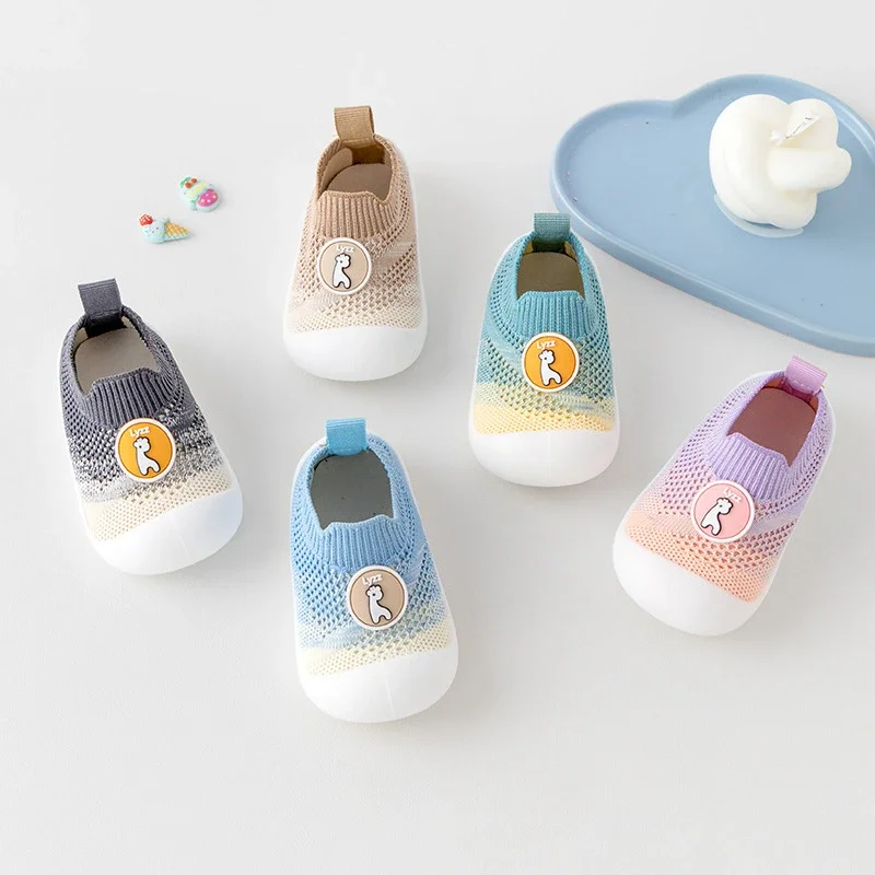 

Новые градиентные детские туфли для малышей с мягкой подошвой Нескользящие Детские туфли для весны и осени