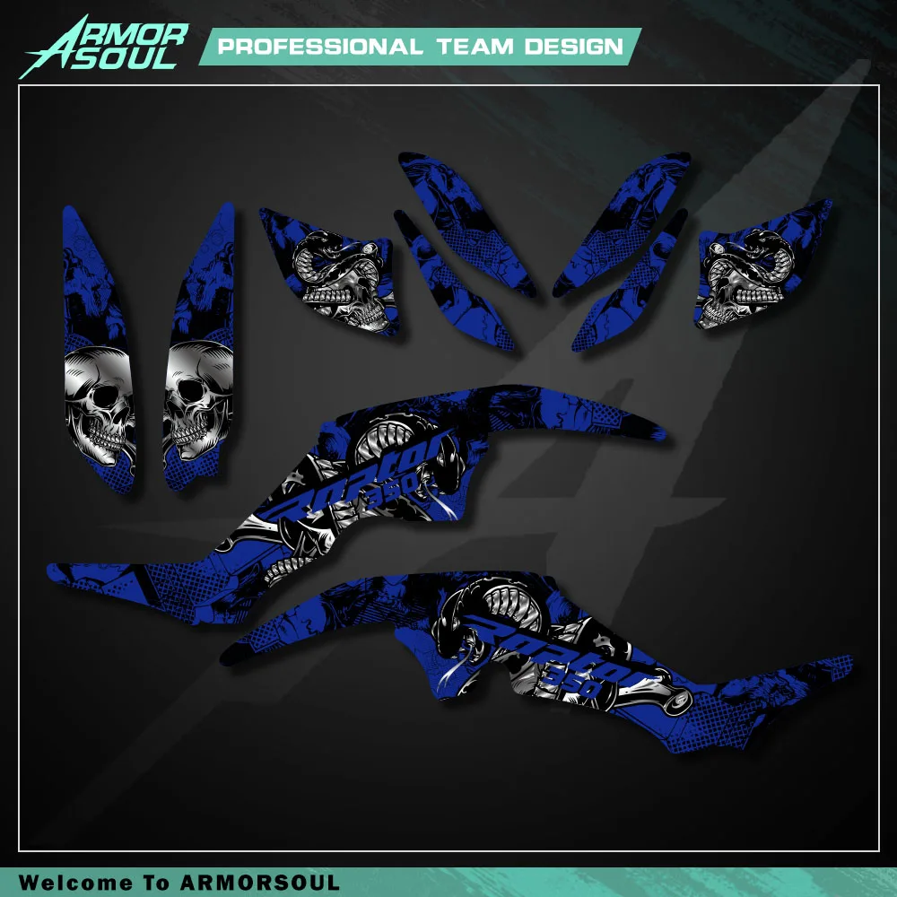 Kit de calcomanías adhesivas gráficas de fondo ATV para motocicleta Yamaha RAPTOR 350 YFM350 Raptor 350, juego completo ATV, nuevo estilo personalizado