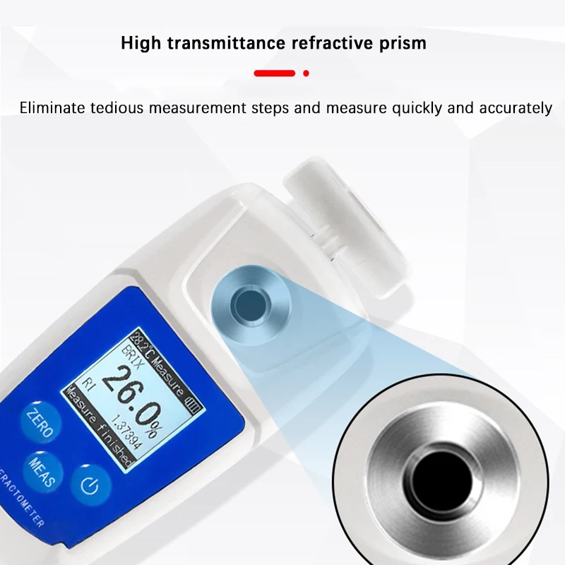 Fruit Sweetness Tester Sugar Analyzer Sweetness Digital Display Sugar Analyzer Waterproof Sugar Refractometer