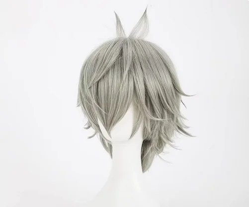 Wig Cosplay Anime Kaworu Nagisa Wig pendek rambut sintetis tahan panas pesta Halloween