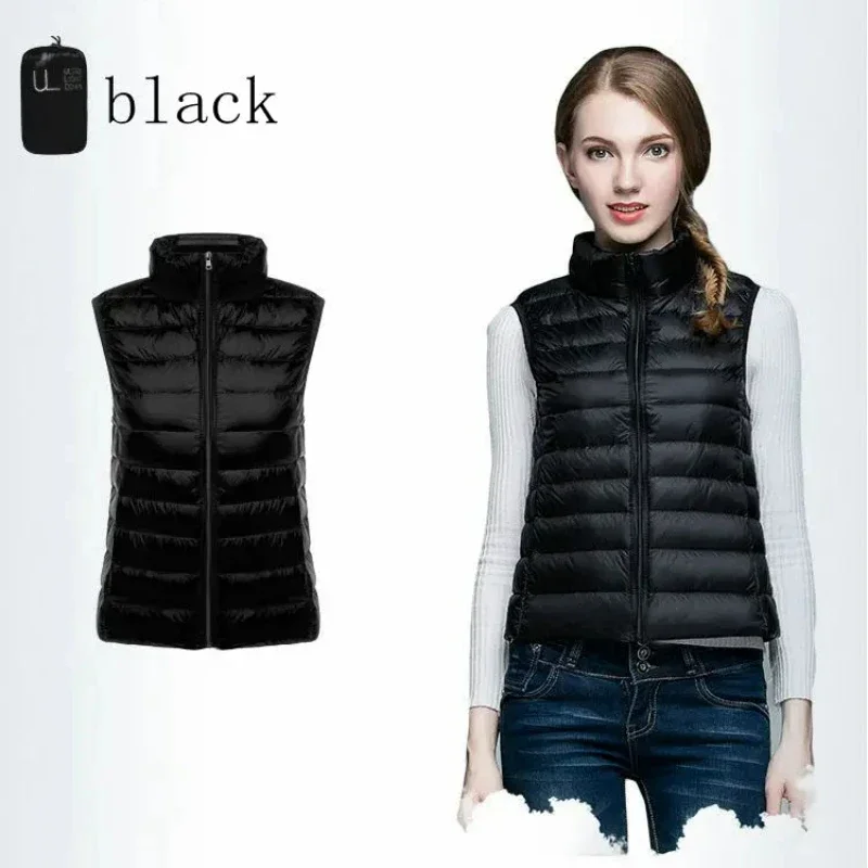New Women Sleeveless Women\'s Ultra Light Down Vests Slim Jacket Girl Gilet Plus Lightweight Windproof Warm Waistcoat Women Vest