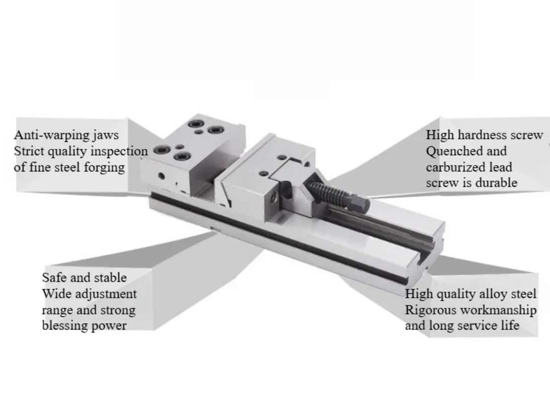 GT100 4Inch Precision Bench Vise Work Bench Clamp Machine Large Opening Fixture Apply to Various CNC Equipment Machining Center