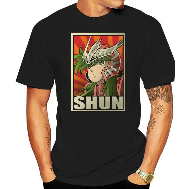 Saint Seiya Shun T-shirt For Men Dropshipping Short Sleeve Cotton Plus Size Custom Team Tee 4XL 5XL 6XL