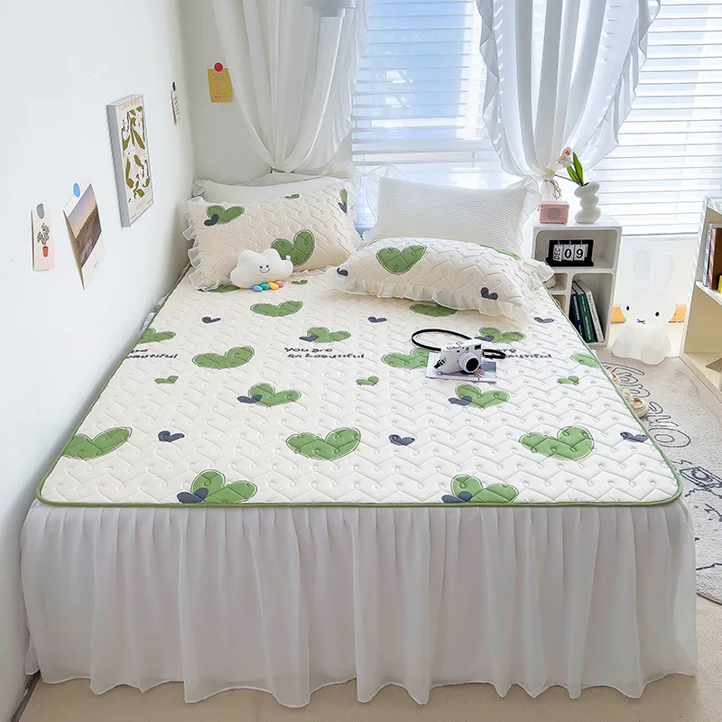 Home Textiles Fitted Sheet Pillowcase 3pcs Set Bedding Summer Cool Latex Bedspread Bed Skirt Cute Cartoon Children Bed Sheet