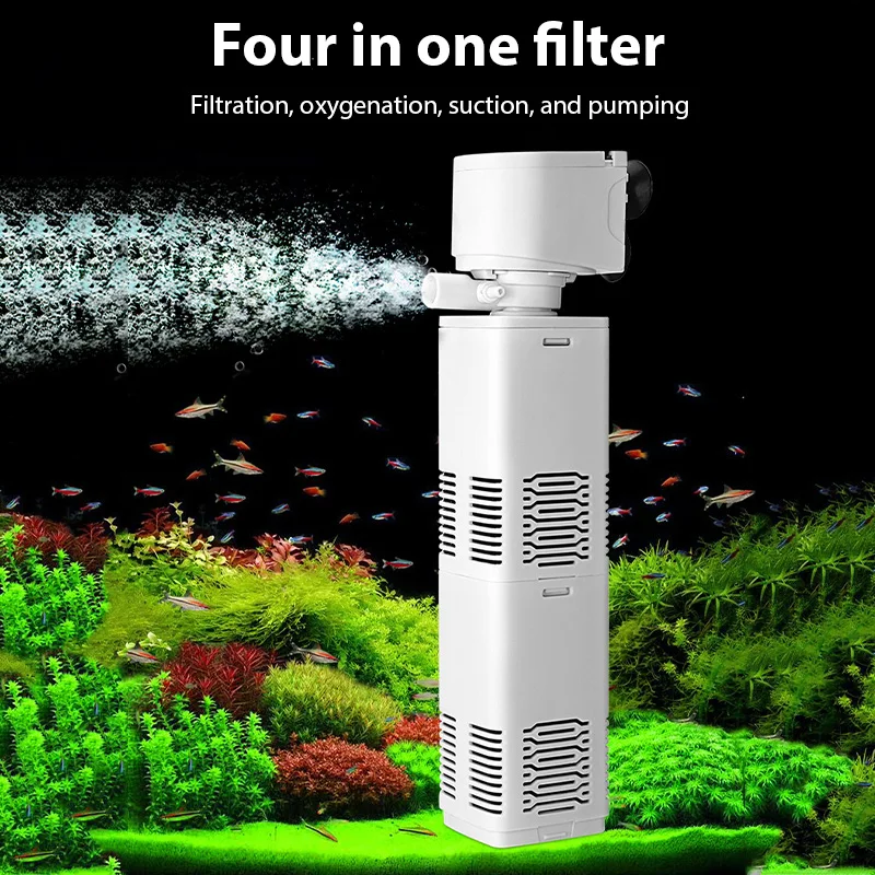 4IN1 水族館フィルターポンプサイレント水槽水中空気酸素エアレーター 20 ワット 880L/H 水チェンジャー不純物フィルト 220v ウェーブメーカー