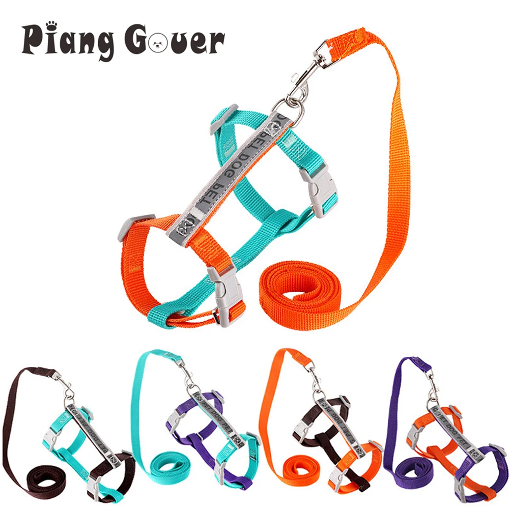 على شكل H حزام الحيوانات الأليفة العاكسة المضادة للانفصال ، مجموعة المقود ، حزام الصدر للكلاب الصغيرة والمتوسطة ، جرو الرصاص المشي في الهواء الطلق