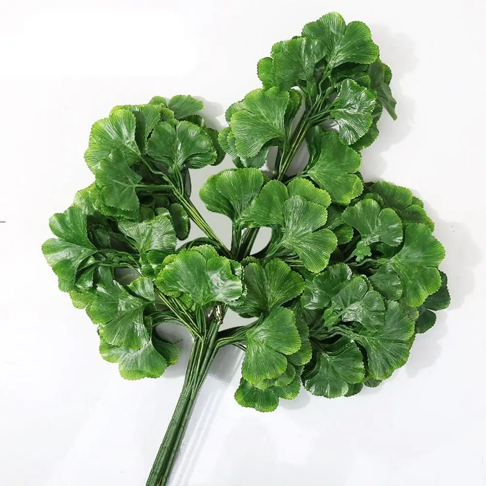 1pc simulierte Ginkgo Biloba simulierte Blätter gefälschte Blätter Plastik zweige grüne Farbe Ginkgo
