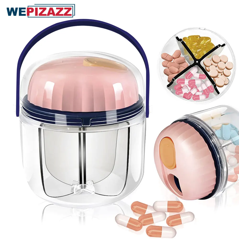

Travel Pill Box Small Portable Medicine Bottle, Anti-Mixing & Wide Opening,Pill Container Holder for Vitamin Fish Oil Medication