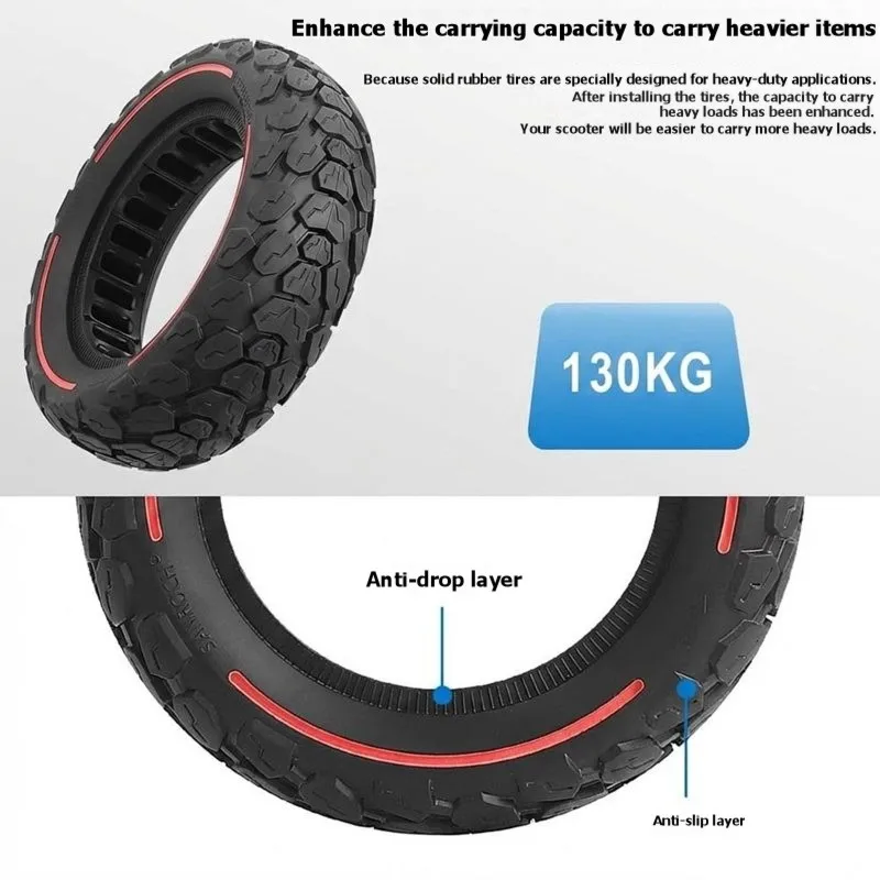 

A74K-10X3.0 Solid Rubber Tire For ZERO10X/Kugoo Electric Scooter - Honeycomb No-Inflate Design