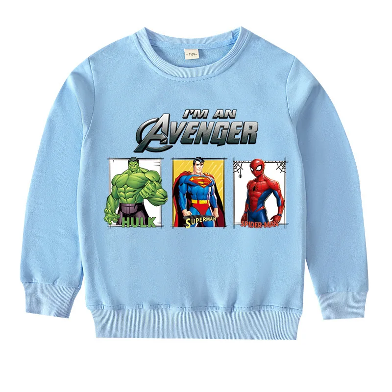 Autumn Boys' Long Sleeved Hoodie Cartoon Spider Man Children's Round Neck Pullover Top, Boys' Fashionable Casual Clothes