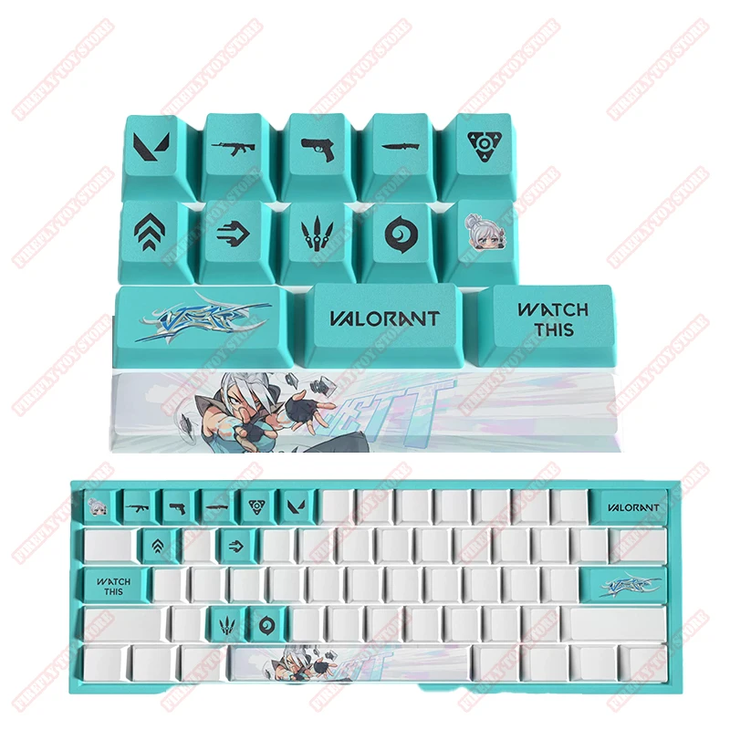 VALORANT juego de animación juguetes periféricos Jett Neon Killjoy Sage ESC 14 teclas teclado Anime modelo de acción colección de figuras