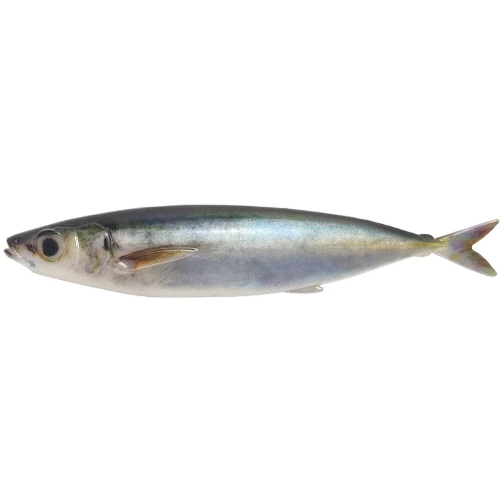 3D Detailed Mackerel Style Soft Bait Engineered for Natural Drifting and Swimming Action in Currents for Bass Trout Fishing