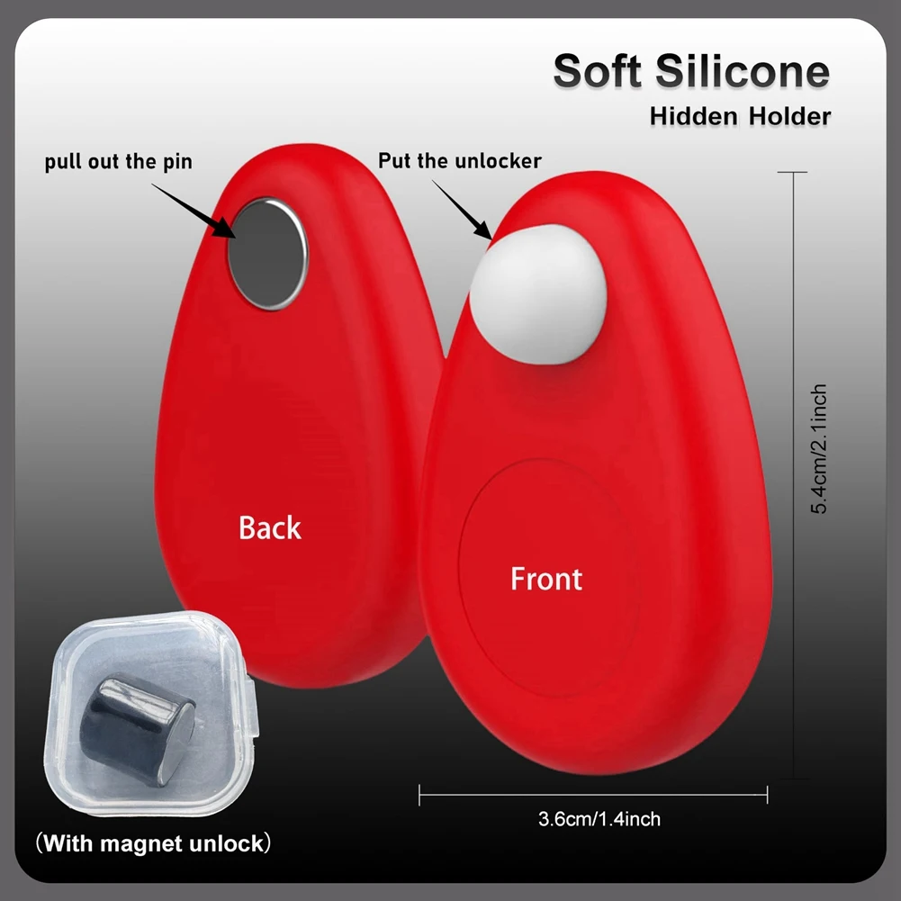 Kinderen Siliconen Waterdichte Houder Voor Verborgen Gps Tracker Case Met Pin Rood