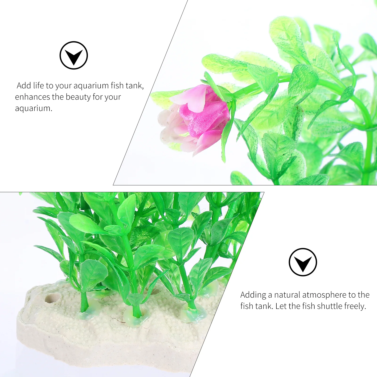 

2Pcs Artificial Plants No Fading No Deform Aquarium Ornament Fish Tank Decoration Natural Atmosphere Artificial Aquatic Plants
