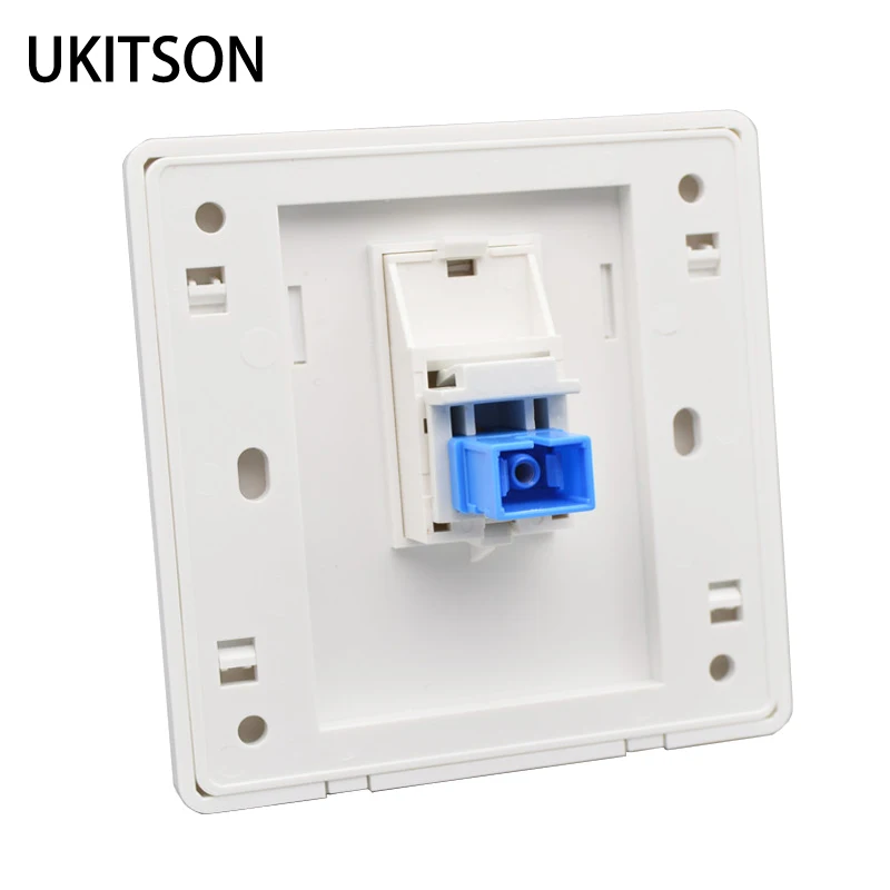 One Gang SC Optic Female Pass Through Socket Faceplate SC-SC UPC Optical Fiber Wall Panel In White For Patch Cable Plug Adapter