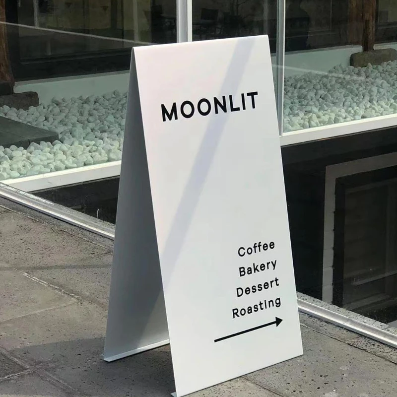 Floor-to-ceiling vertical ins indication standing sign coffee milk tea shop entrance display sign A word billboard parking