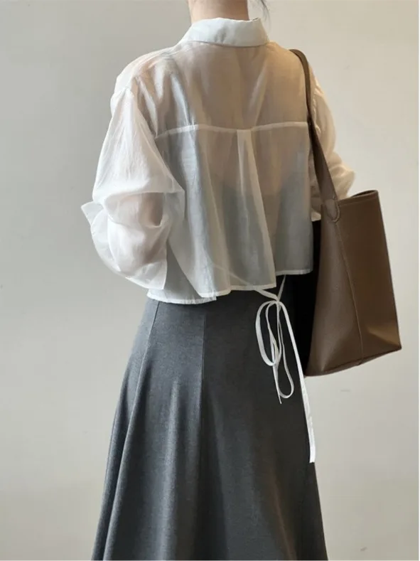 

Women's Short Sleeveless Cardigan Summer Thin Chiffon Cover up Top with Strap Vest Style Sunscreen Shawl Lightweight Shirt