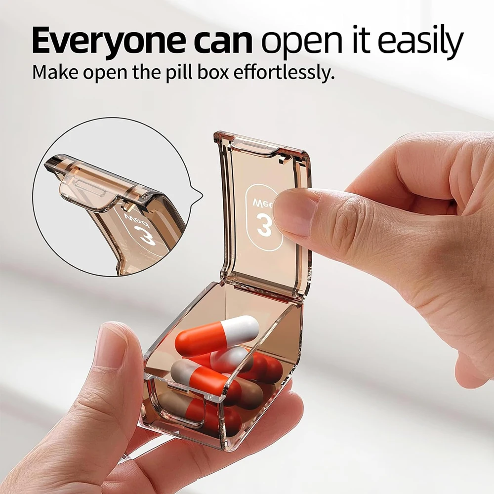 منظم حبوب أسبوعي، مقصورات كبيرة، علبة حبوب كبيرة للمكملات، حامل حبوب جامبو لمنظم الأدوية الضخمة للفيتامينات #3