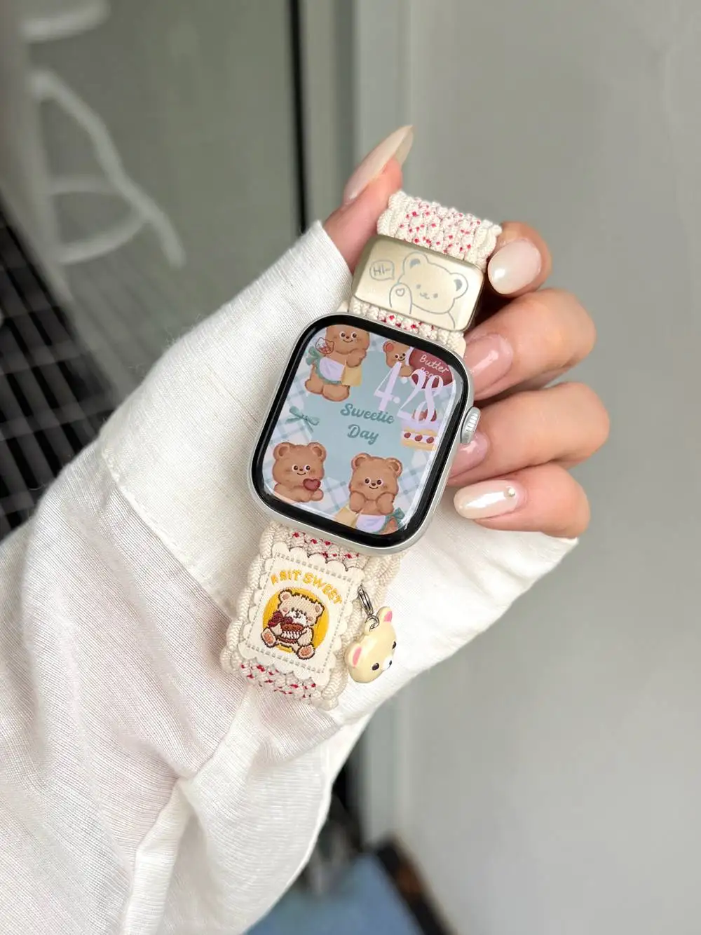 Schönes Magnetisches Nylon-Armband für Apple Watch Damen 11/10/9/8/7/6/5/4/3 SE 38mm 40mm 41mm 42mm 44mm 45mm 46mm 49mm Armband