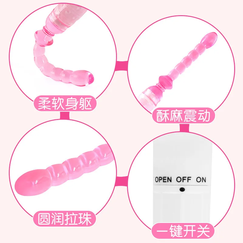 9i Electric Anal Beads Silicone Butt Plug Vibrator Vibration Massage Stick Female Masturbation Devices Fun Sex Product