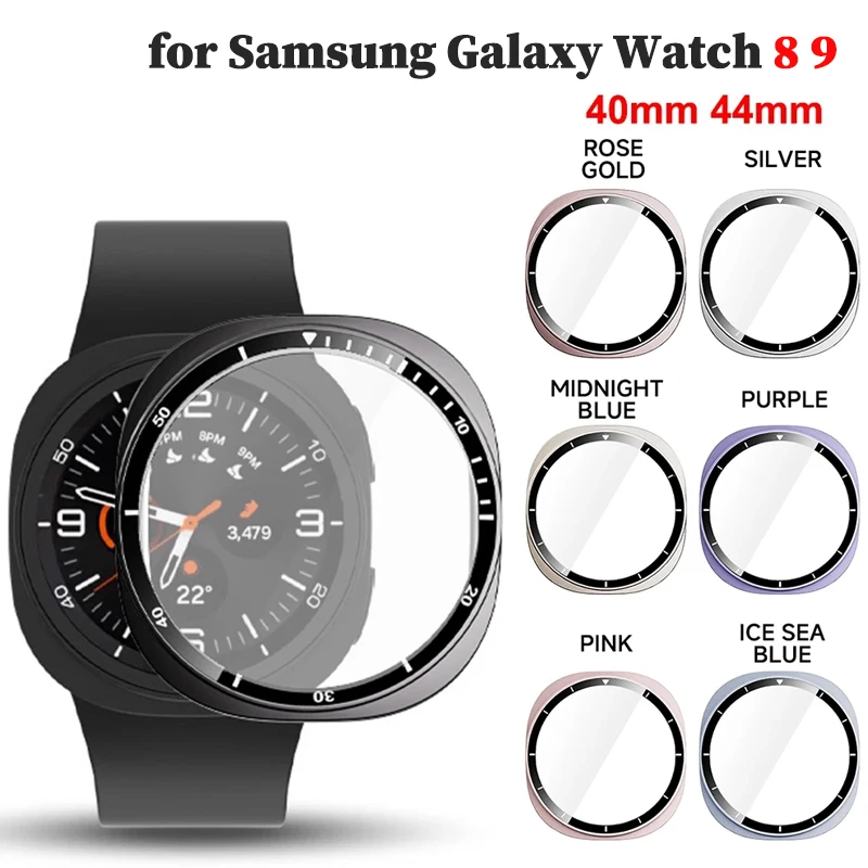 Tempered Glass+PC Cover for Samsung Galaxy Watch8 9 44mm All Coverage Protective Bumper Case for Galaxy Watch8 940mm Accessories
