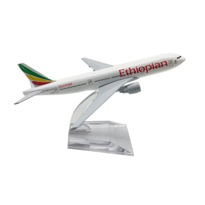 

16cm Ethiopian B777 Children toys Airplane Model Aircraft Model Diecast Metal Scale Planes adults fun Collected Gift By Aviation