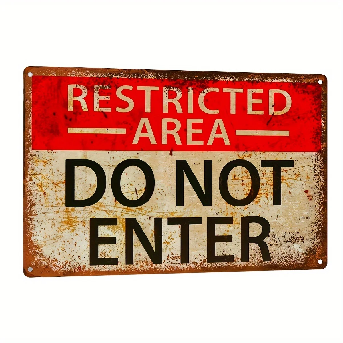 ches Metal Tin Sign - Vintage Style Restricted Area Do Not Enter Wall Hanging Plaque, Warning Decorative Sign for Home and Busin