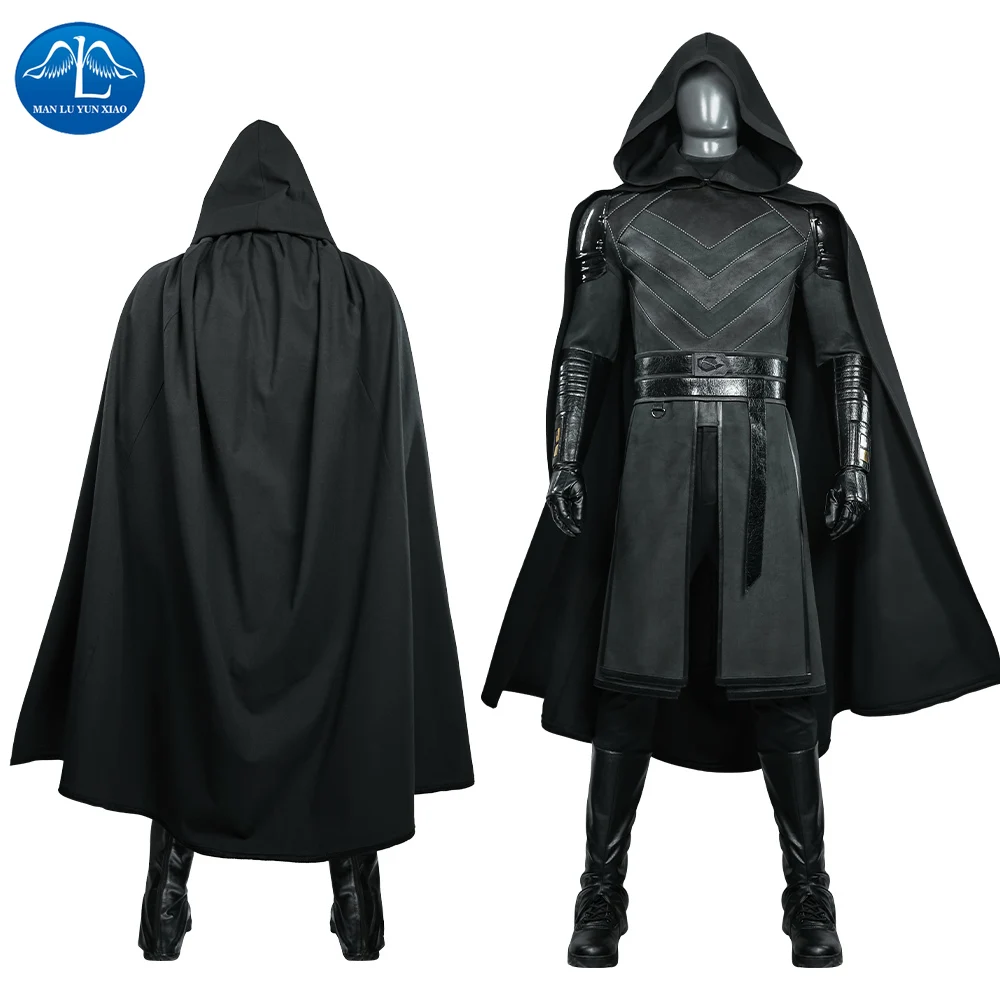 Ahsoka Baylan Skoll Cosplay Costume Full Set Halloween Clothing Outfit with Black Cloak Pants Shoes Adult Men's Party Costume