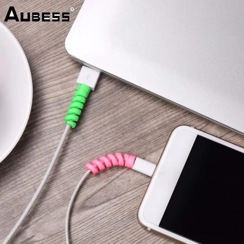 Organizador de Cables de plástico, Clip bobinador de cables de carga Universal, Protector portátil para cargador de teléfono