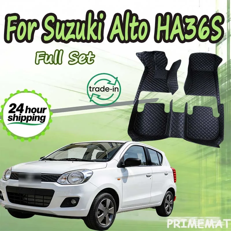 Tapete luxuoso para assoalho de carro, para suzuki alto ha36s 2015 ~ 2021, anti-sujeira, tapete de couro, tapete automotivo, acessórios para carro