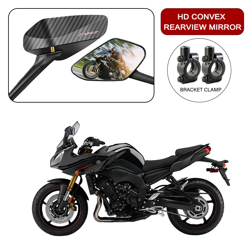 

Для Yamaha FAZER FZ6 FZ6R FZ1 FZ8 FAZER FZ750 FZR1000 ECE CCC сертифицированное углеродное волокно мотоциклетное регулируемое зеркало заднего вида