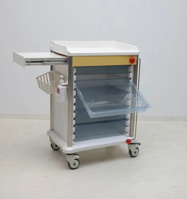 MT MEDICAL Easy Clean Hospital Furniture Emergency Medicine Trolley Cart For Clinic Use