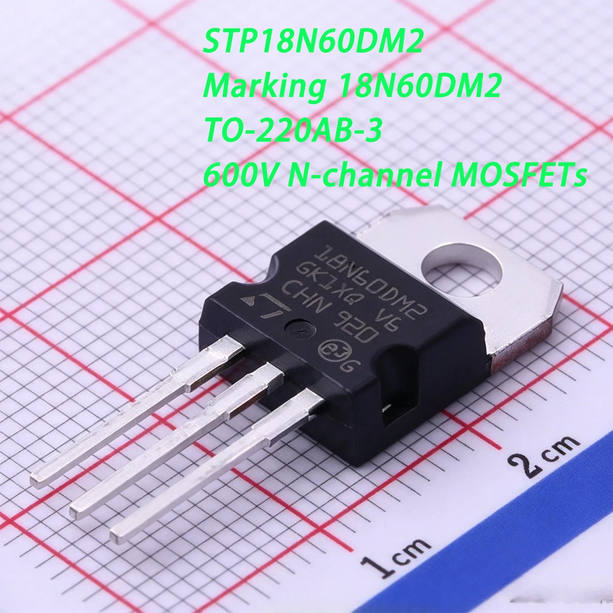 1PCS STP18N60DM2 Marking 18N60DM2 TO-220AB-3 600V 12A 90W 260mΩ 0.26Ωohms N-channel NEW Original Field-Effect Transistor MOSFETs