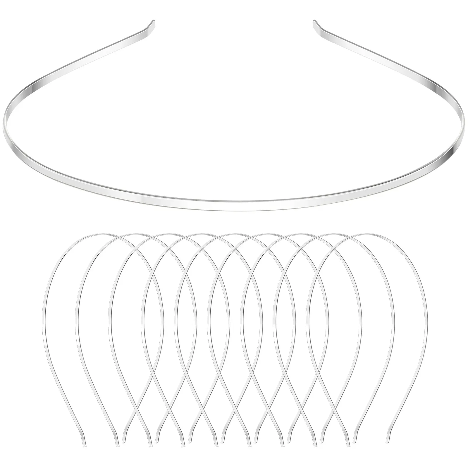 

10 Pcs Pink Stainless Steel Headbands for Women Girls Metal Hairband Hard Elastic DIY Storage Fashion Headdress