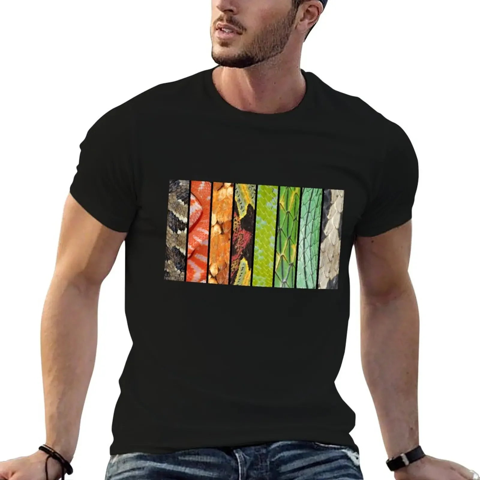 Rainbow of Snakes T-Shirt anime figures man t shirt heavy weight t shirts for men