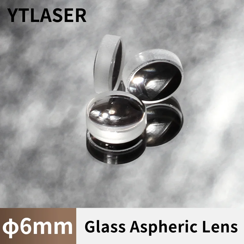 Diameter 6mm Round Glass Laser Focus Lens F4/6.34/9.8 Focal Length Condenser Lens Cutting Machine Aspheric Machine Laser Len