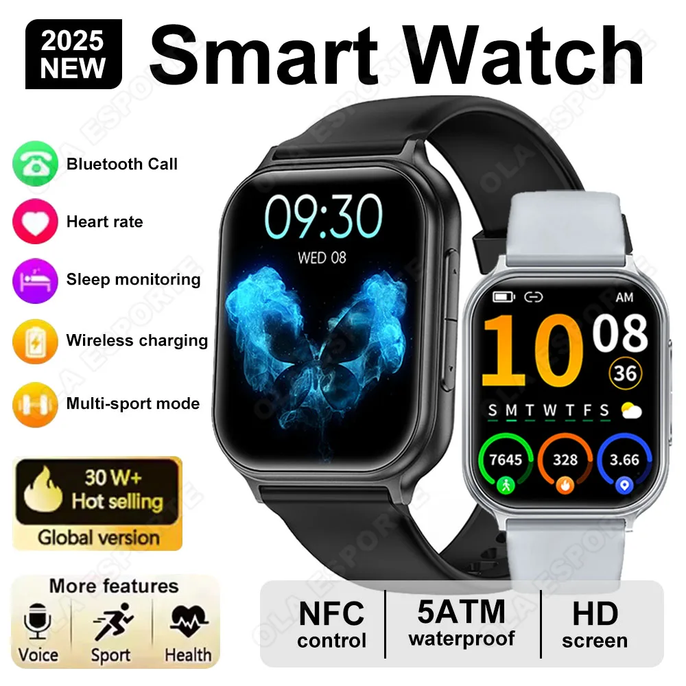 

Men Women New Sports Smart Watch 1.83" AMOLED Screen Bluetooth Call Information Reminder Health Smartwatch Heart Rate Monitoring