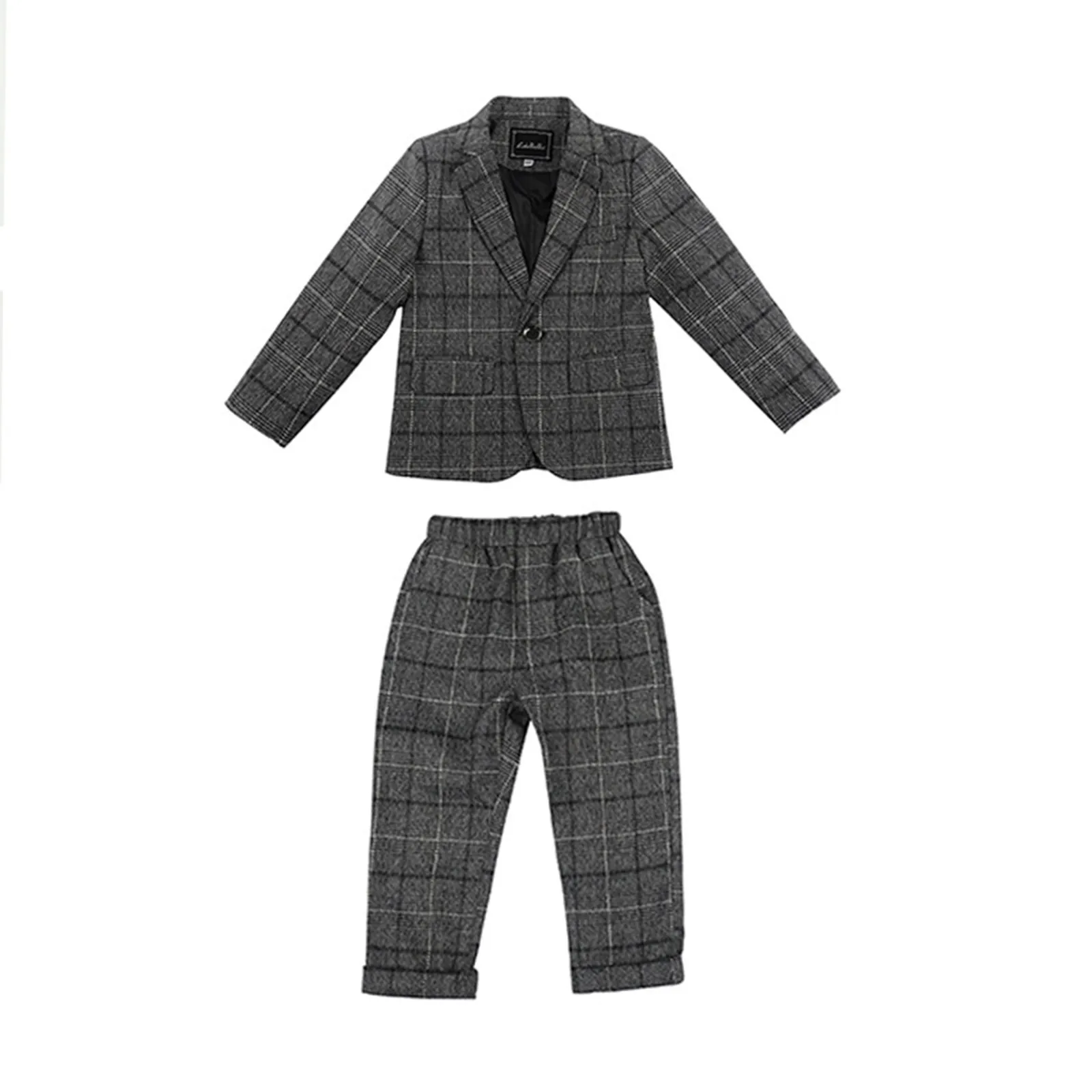 Classic Kids Piano Clothing Sets Formal Checkered Baby Boy Wedding Suits Dresses Children Festive Costume Elegant School Uniform