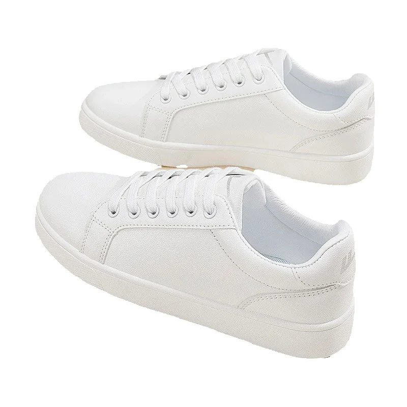 White Skateboarding Shoes For Women Versatile Fashion Trainers_voghion.com