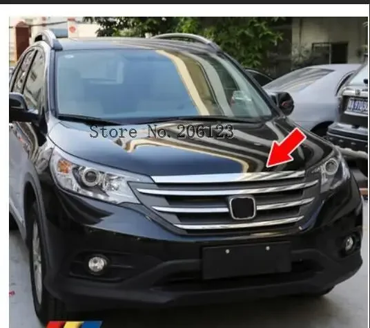 For Honda CRV 2012 2013 2014 ABS Chrome Front Grills Decorative Cover Frame Trim Grilles Decoration Strip Moldings