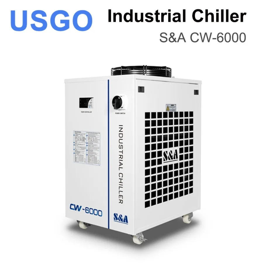 USGO CW-6000 S&A Industrial Chiller 50/60Hz 70L/min Flow R-410a Refriferant 50/60Hz for Machine Water Colling System