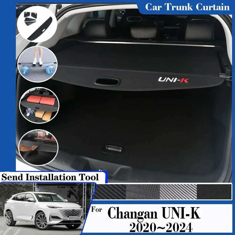 

Car Trunk Curtain Covers For Changan UNI-K UNI K 2020 2021 2022 2023 2024 Rear Trunk Rack Partition Shelter Set Auto Accessories