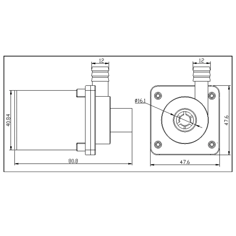 DC 12V/24V 1/2 "motor sin escobillas bomba de refuerzo sumergible silenciosa calentador de agua ducha calefacción por suelo radiante bomba de fuente circulante