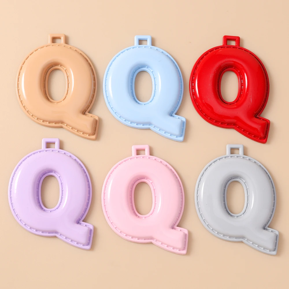 Leslie 5 Stück 40mm Niedliche Metall-Alphabet-Anhänger 26 Buchstaben Charms für Schmuckherstellung DIY Ohrringe Anhänger Halskette Armband Handwerk – Detail 28