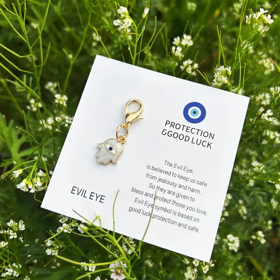 1/5/10/20/50/100pcs Item: Protective Amulet Keychain with Greek Eye and Lucky Eye, Pocket Hug Card, Support Gift, Gift for a Fri