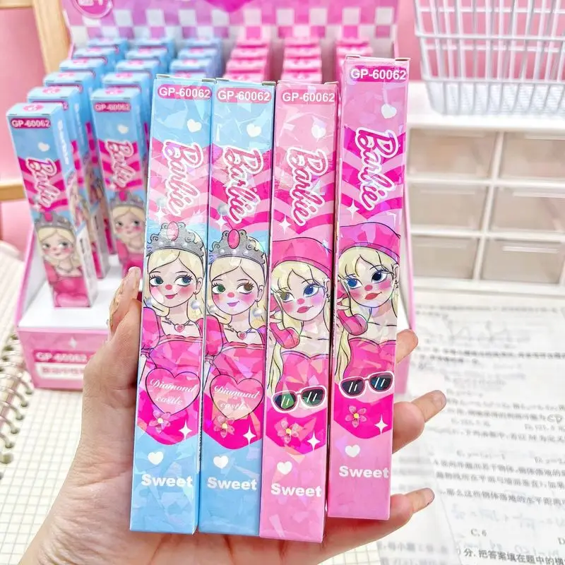 36pcs Disney Cartoon Barbie Princess Gel Pen Student Writing 0.5 Black Cute Signature Press Pen Office Supplies Stationery Gifts