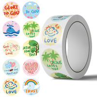 500Pcs/Roll Trending Cartoon Bible Washi Tape - Religious Story Decals for Journal & Envelope Sealing（ Anime Worlds Store）
